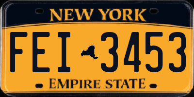 NY license plate FEI3453