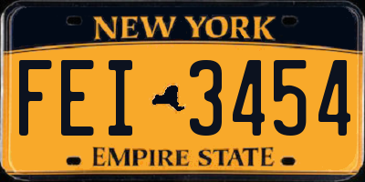 NY license plate FEI3454