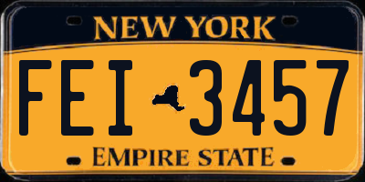 NY license plate FEI3457