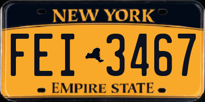NY license plate FEI3467