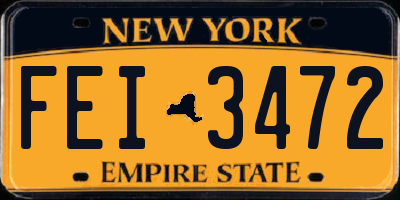 NY license plate FEI3472