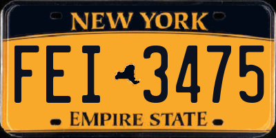 NY license plate FEI3475