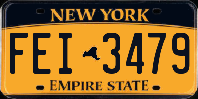 NY license plate FEI3479