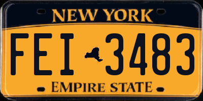 NY license plate FEI3483