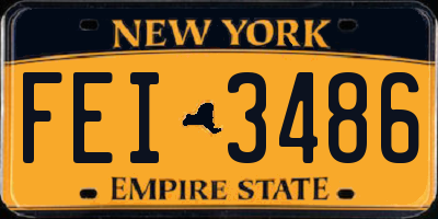 NY license plate FEI3486