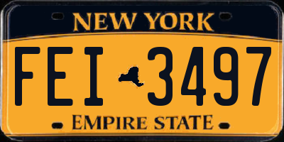 NY license plate FEI3497