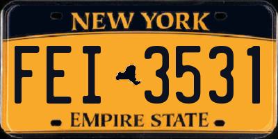 NY license plate FEI3531