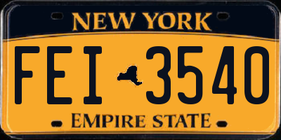 NY license plate FEI3540