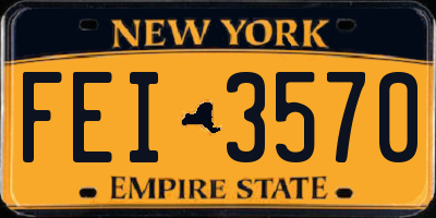 NY license plate FEI3570