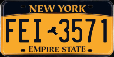 NY license plate FEI3571