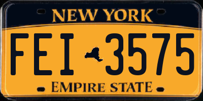 NY license plate FEI3575