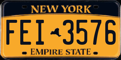 NY license plate FEI3576