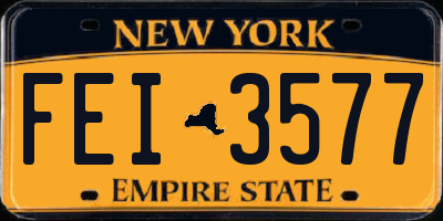 NY license plate FEI3577