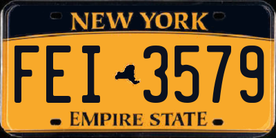 NY license plate FEI3579