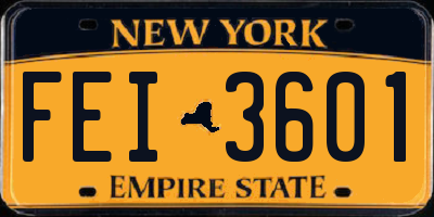 NY license plate FEI3601