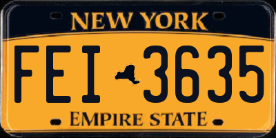 NY license plate FEI3635