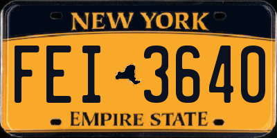 NY license plate FEI3640