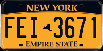 NY license plate FEI3671