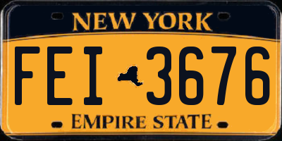 NY license plate FEI3676