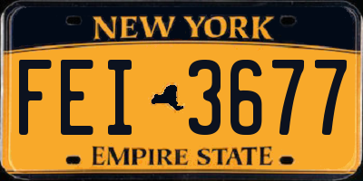 NY license plate FEI3677