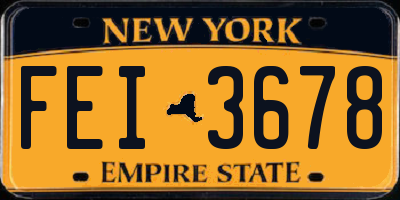 NY license plate FEI3678