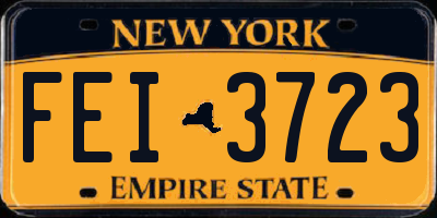 NY license plate FEI3723