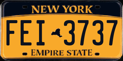 NY license plate FEI3737