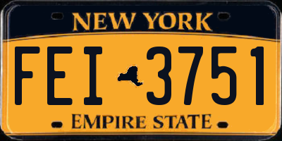 NY license plate FEI3751