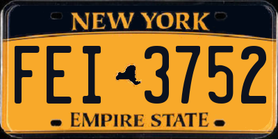 NY license plate FEI3752
