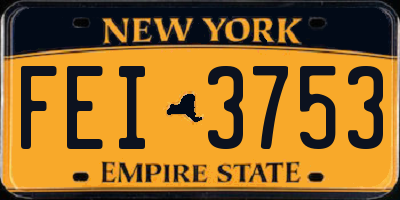 NY license plate FEI3753