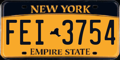 NY license plate FEI3754