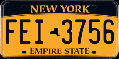 NY license plate FEI3756