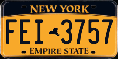NY license plate FEI3757