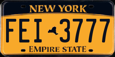 NY license plate FEI3777