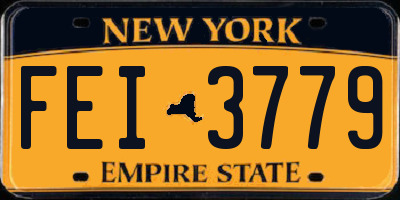 NY license plate FEI3779