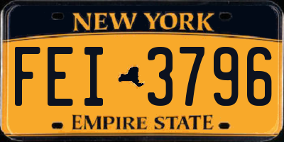 NY license plate FEI3796