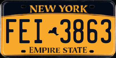 NY license plate FEI3863
