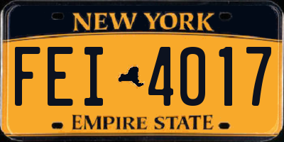 NY license plate FEI4017
