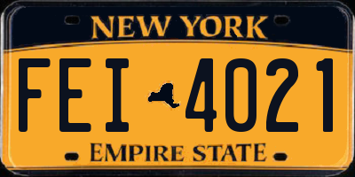NY license plate FEI4021
