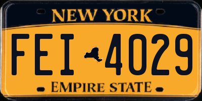 NY license plate FEI4029