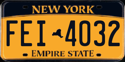 NY license plate FEI4032