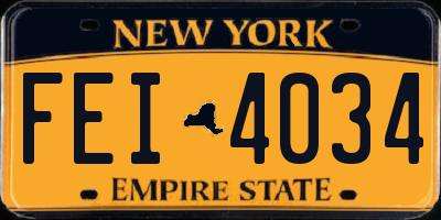 NY license plate FEI4034