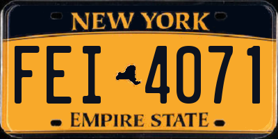 NY license plate FEI4071