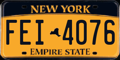 NY license plate FEI4076