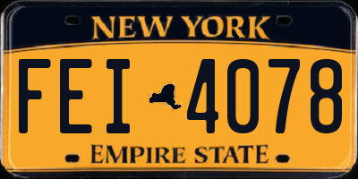 NY license plate FEI4078