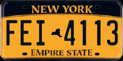 NY license plate FEI4113