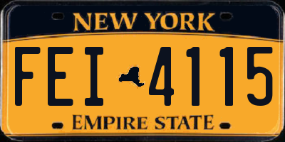 NY license plate FEI4115