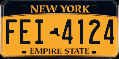 NY license plate FEI4124