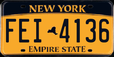 NY license plate FEI4136