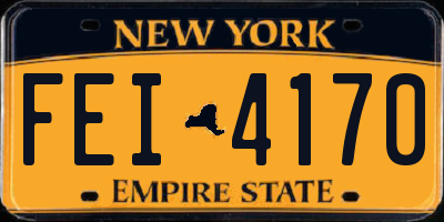 NY license plate FEI4170